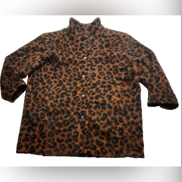 Marine Layer Leopard-Pattern Brown & Black Trench Coat - Picture 2 of 6